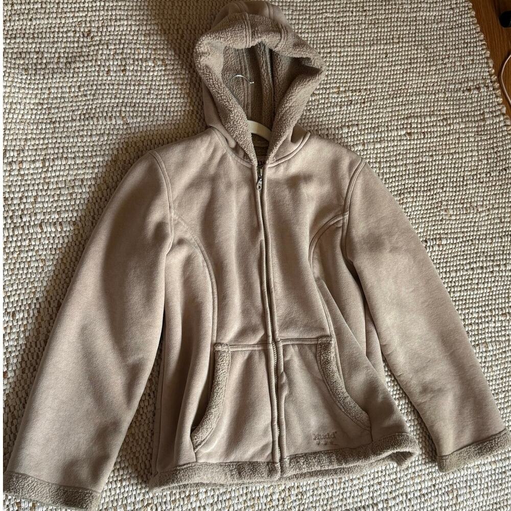 Vintage Mudd Y2K Faux Shearling Zip Up Hoodie Fairygrunge Boho Camel Jacket S/M